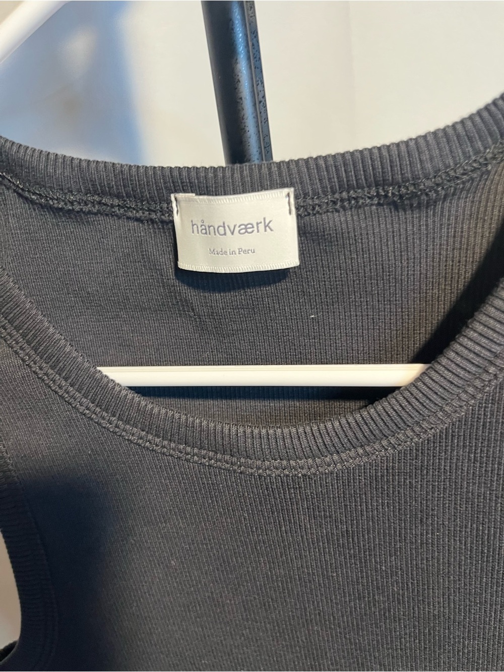 händværk Luxury Ultra Premium Black Peruvian Pima Cotton Ribbed Tank Top SM - Picture 6 of 7